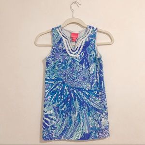 Lilly Pulitzer V Neck Printed Tassel Dress Size 8-10